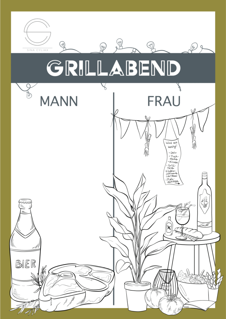 02. Ausmalbild_Erwachsene_Grillabend__Sina-Cyliax