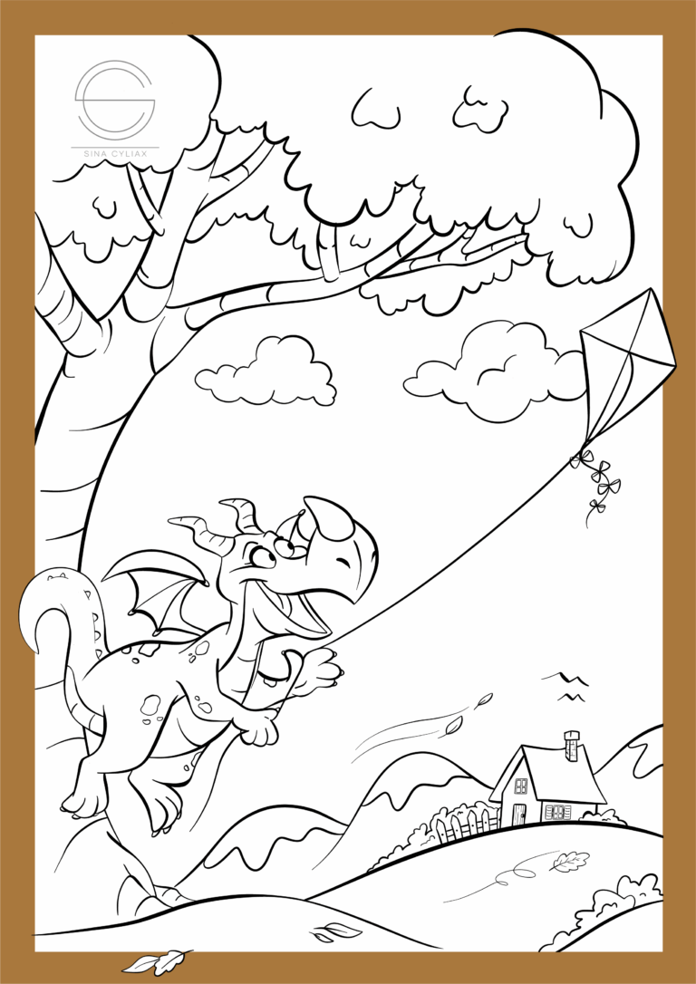 08. Ausmalbild_Der-Drache-fliegt-Drache _Sina-Cyliax